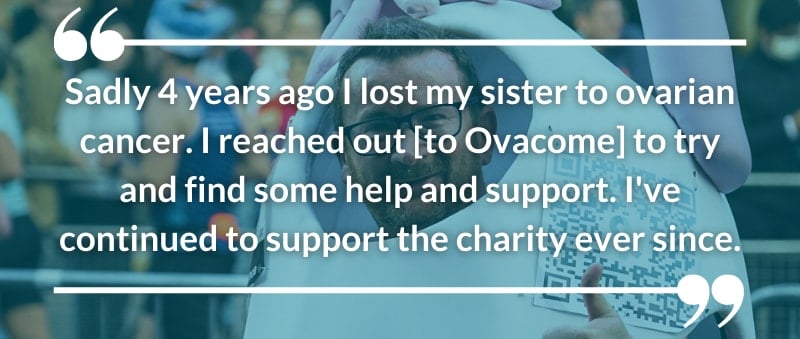 Sadly 4 years ago I lost my sister to ovarian cancer. I reached out [to Ovacome] to try and find some help and support. I