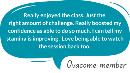 Quote from Ovacome member about exercise class
