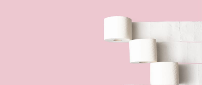 Toilet roll on a pink background